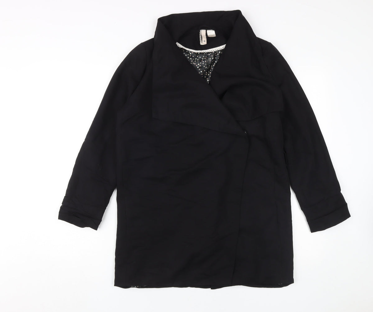H&M Women's Black Mid-Length Coat Size 6