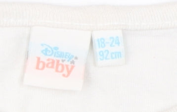 Close-up detail of Disney girls’ 18-24m multicoloured tank with minnie mouse graphic