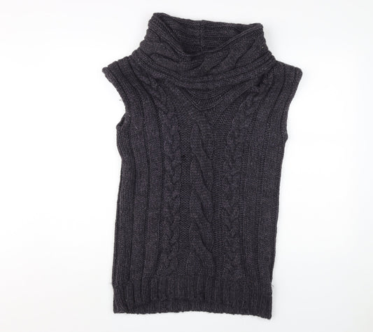 Marks & Spencer Women's Grey Cowl Neck Vest, Size 8-10