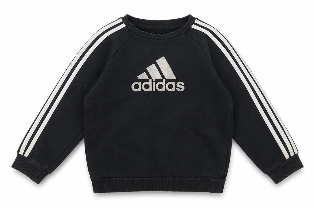Adidas Boys Black Sweatshirt Size 3-4 Years, Logo Design