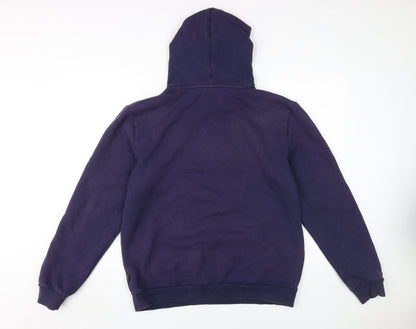 Back view of Puma Men's Purple Hoodie M Pullover Fleece Logo