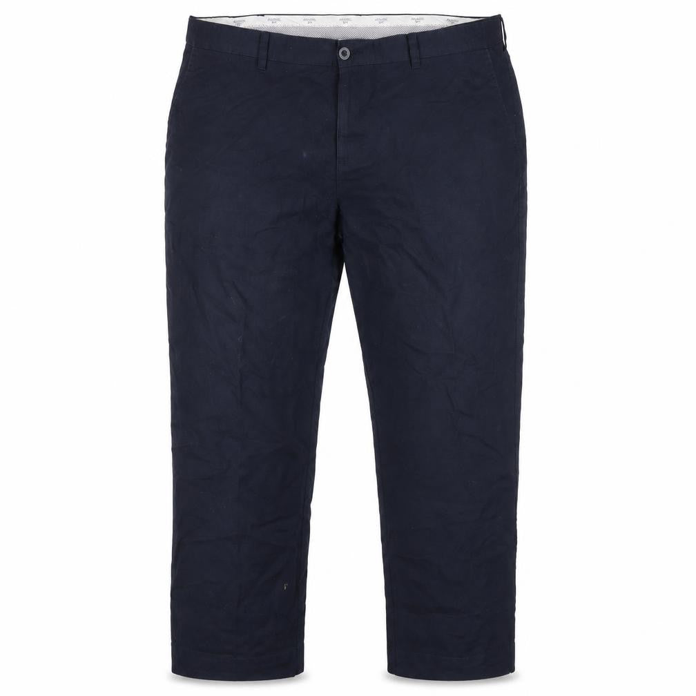 BHS Men's Blue 44S Regular Cotton Trousers