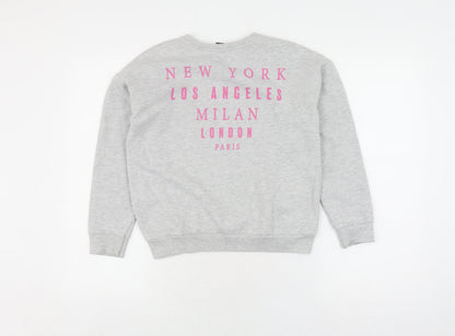 Back view of George girls’ grey minnie mouse sweatshirt 9-10y pullover cotton