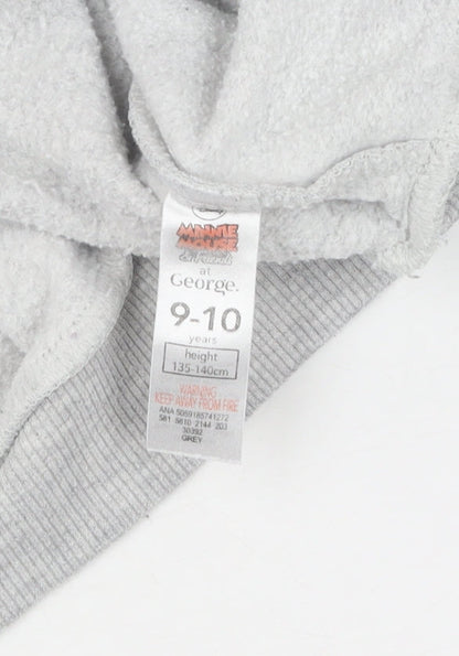 Brand and care label for George girls’ grey minnie mouse sweatshirt 9-10y pullover cotton