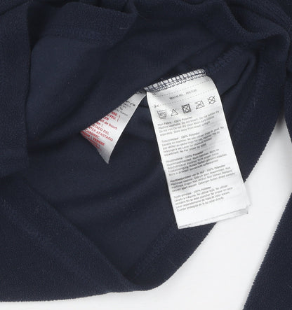 Close-up detail of Regatta boys’ blue fleece sweatshirt, size 9-10, years