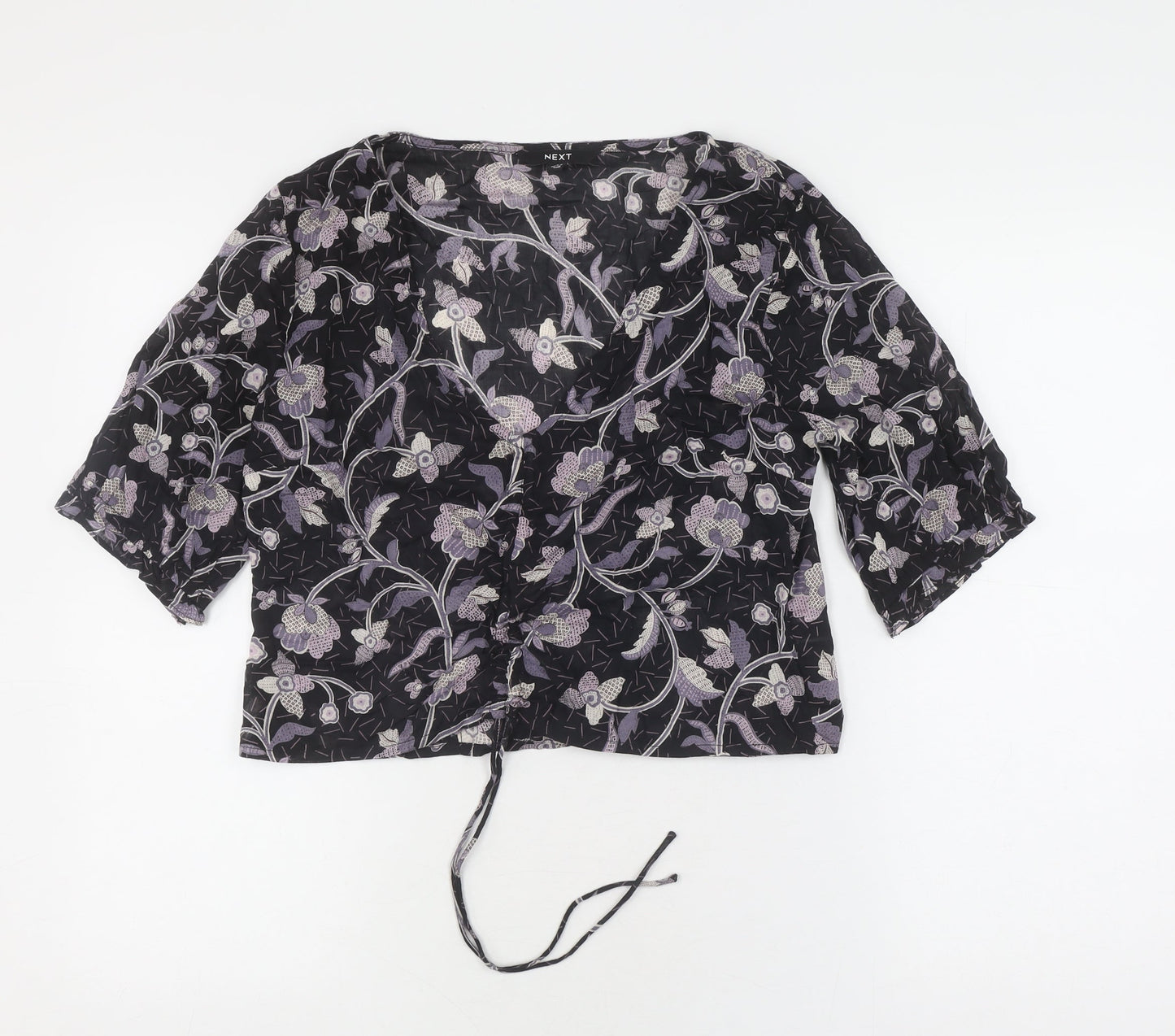 NEXT Women's Black Floral Blouse Size 10
