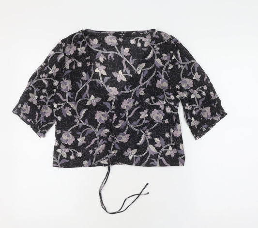 NEXT Women's Black Floral Blouse Size 10