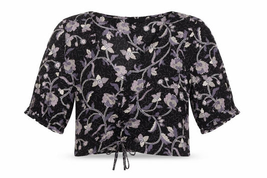 Next Women's Black Floral Blouse Size 10