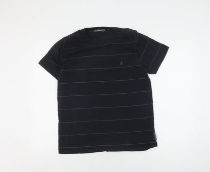 French Connection Men's Black Striped T-Shirt L