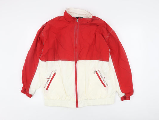Blast Women's Red Basic Jacket L Full Zip Casual