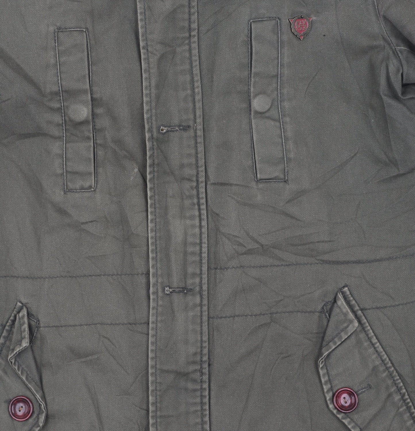 FLY53 Women's Green Parka Jacket, Size S, Casual Style