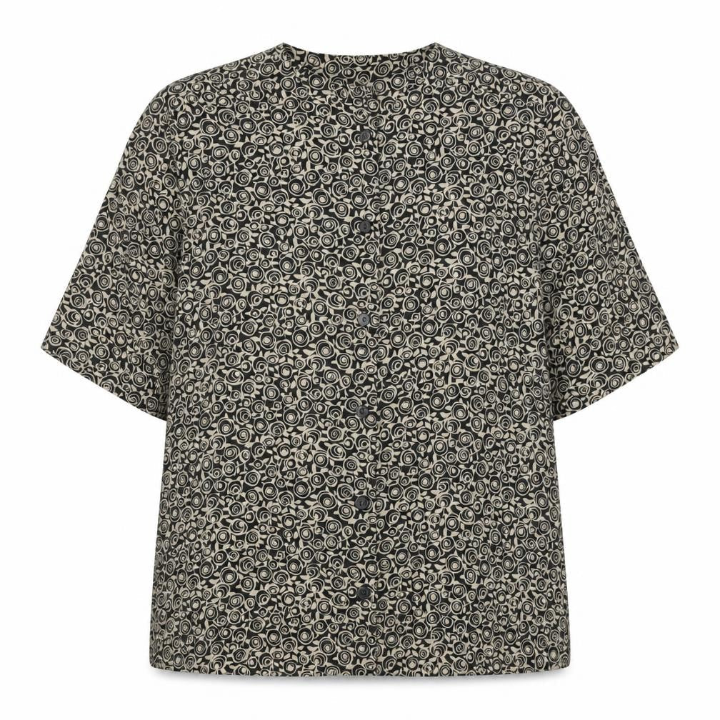 Viyella Women's Black Silk Floral Blouse, Size 12
