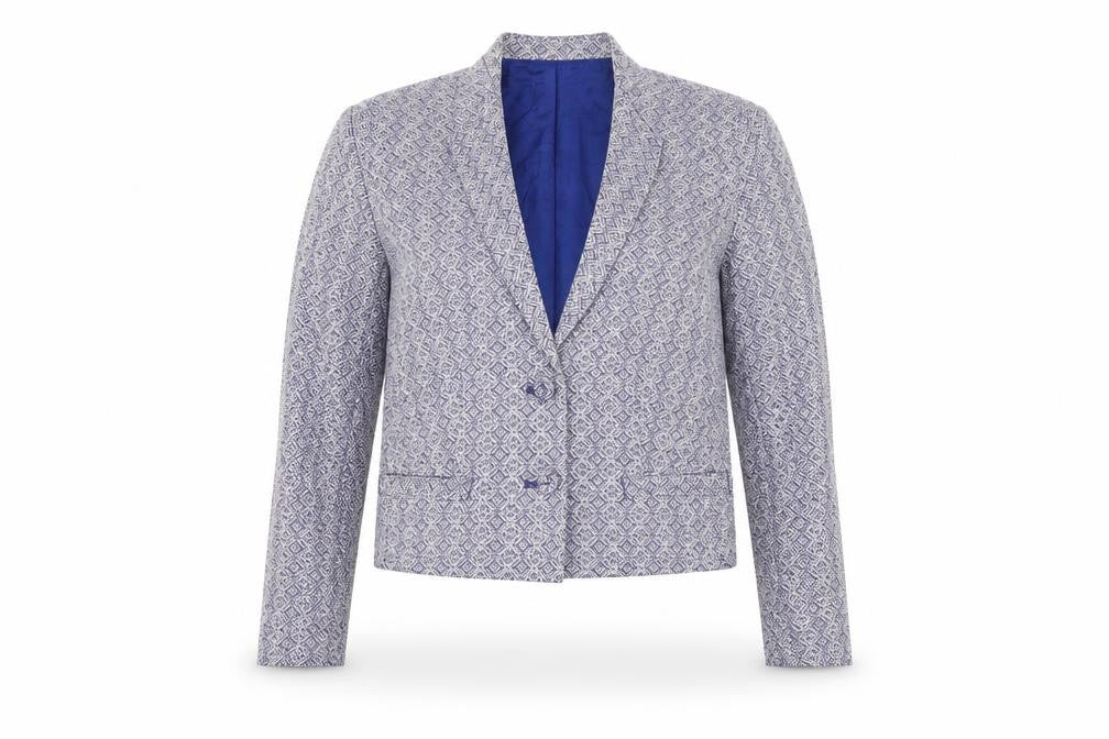 Noa Noa Women's Blue Geometric Blazer S