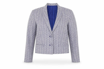 Noa Noa Women's Blue Geometric Blazer S