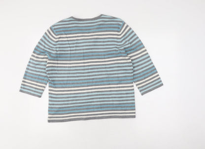 Eastex Women's Multicoloured Striped Pullover, Size 14