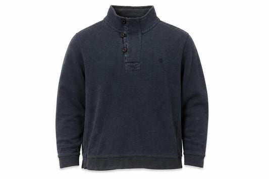 FatFace Men's Blue Henley L Sweatshirt - Cotton