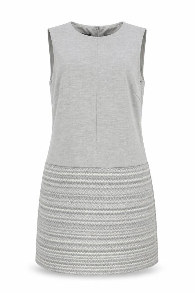 Laura Ashley Women's Grey Shift Dress, Size 10 - Classic Style