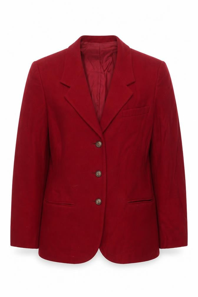 Laura Ashley Women's Red Wool Blazer, Size 8, Classic Style