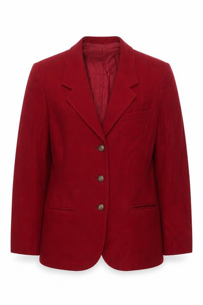 Laura Ashley Women's Red Wool Blazer, Size 8, Classic Style