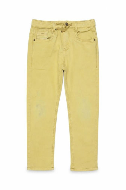 Zara Boys Beige Drawstring Jeans, 7 Years, Elastic Waist