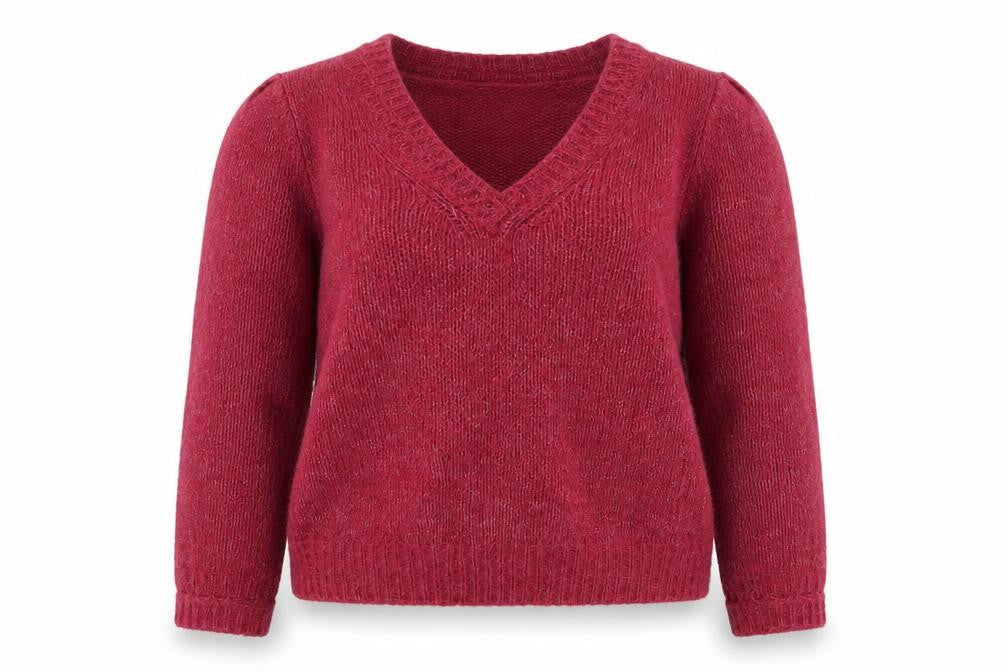 Grace & Mila Women's Red V-Neck Pullover Jumper S