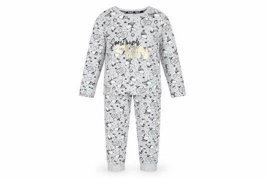 George Girls Peanuts Pyjama Set Grey 9-10Y Graphic Print