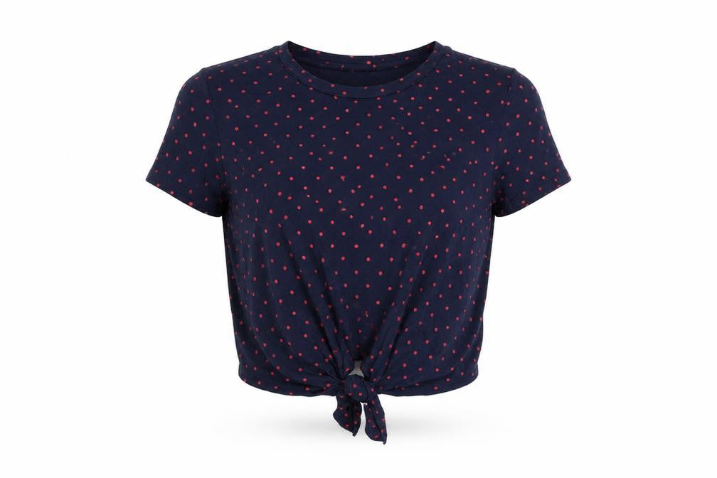 Monki Women's Blue Polka Dot T-Shirt XS
