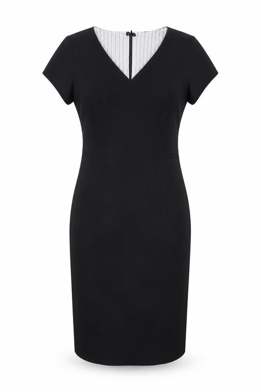 Marks & Spencer Women's Black V-Neck Sheath Dress, Size 10