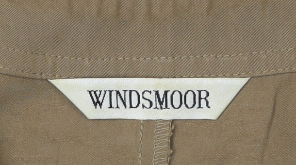 Windsmoor Women's Brown Button-Up Short Sleeve Top Size 12