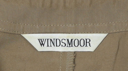 Windsmoor Women's Brown Button-Up Short Sleeve Top Size 12