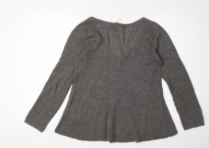 White Stuff Women's Grey V-Neck Pullover Jumper Size 8