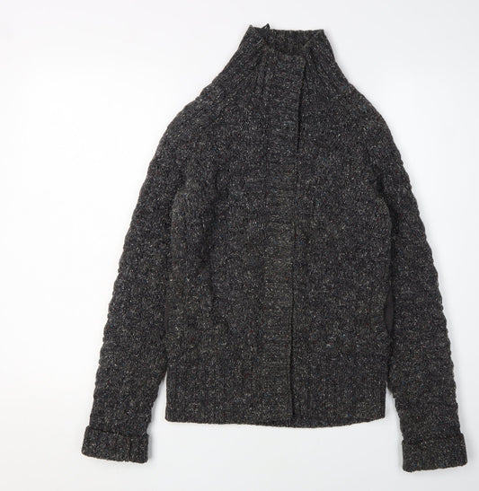 Grey Women's Full Zip High Neck Jumper Size 6