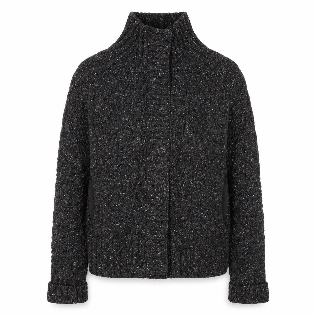 Grey Women's Full Zip High Neck Jumper Size 6