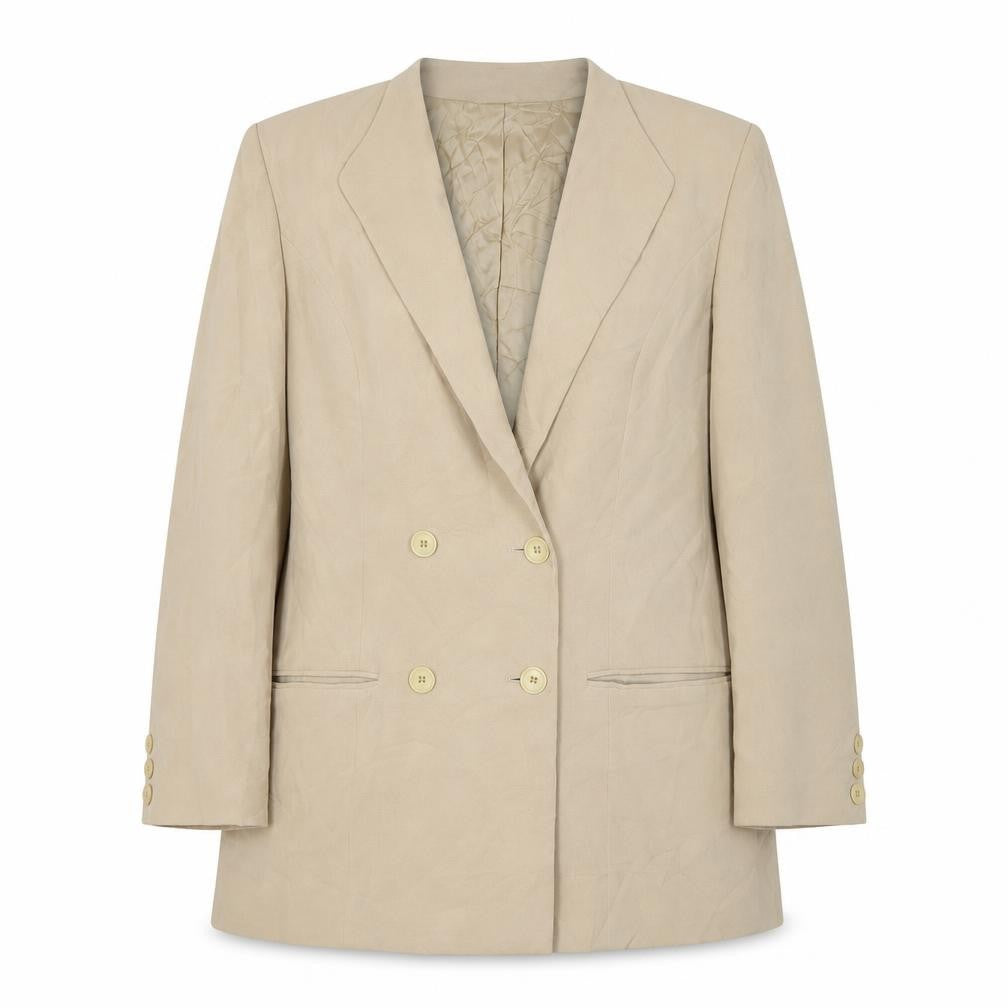 Alexon Women's Beige Double-Breasted Blazer, Size 12