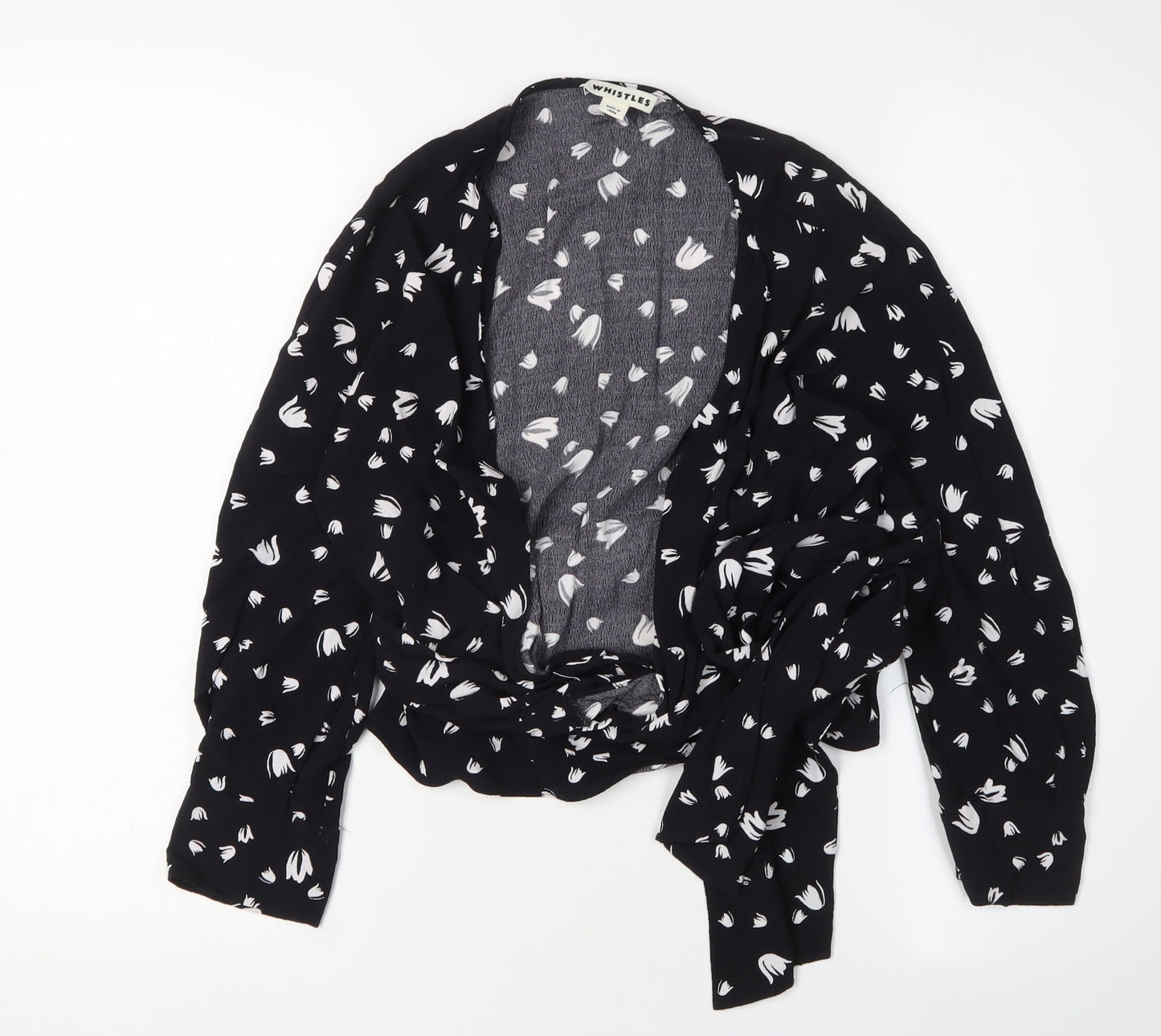 Whistles Women's Black Floral Blouse Size 4