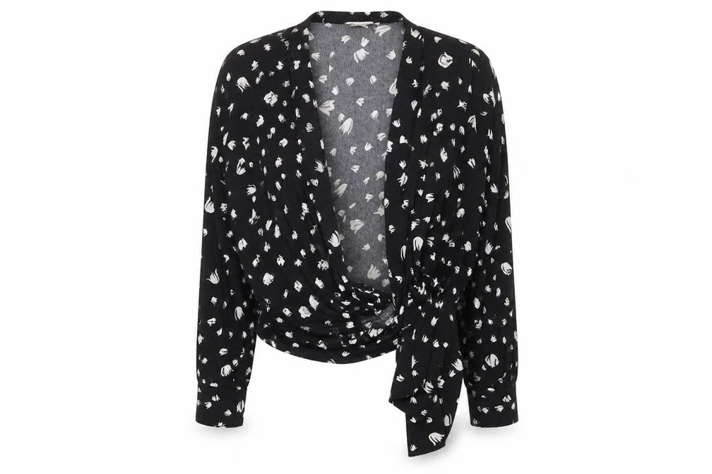Whistles Women's Black Floral Blouse Size 4