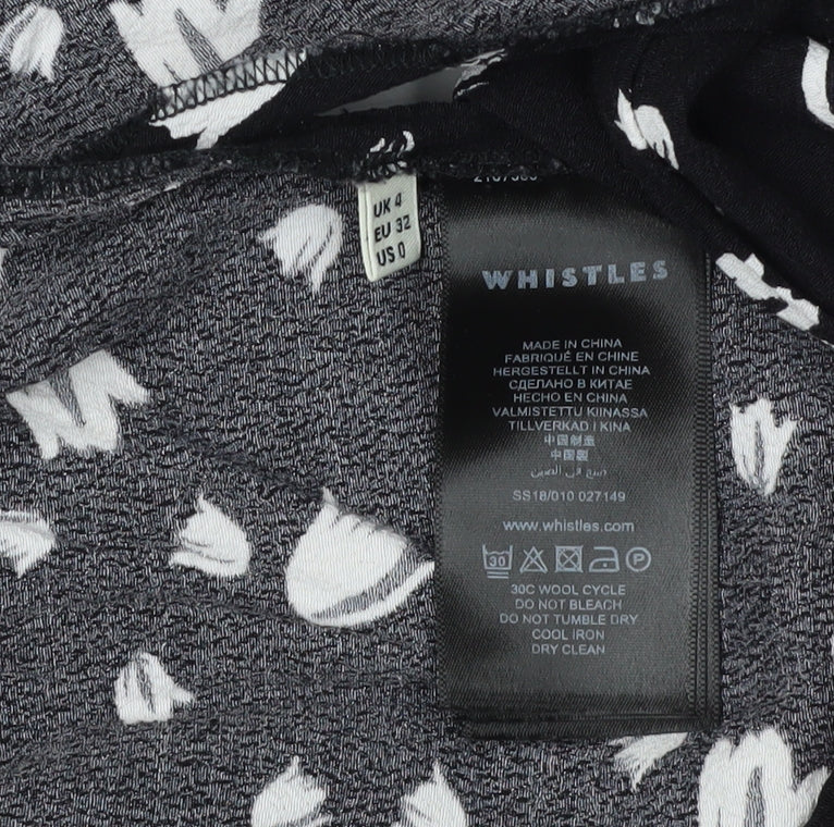 Whistles Women's Black Floral Blouse Size 4