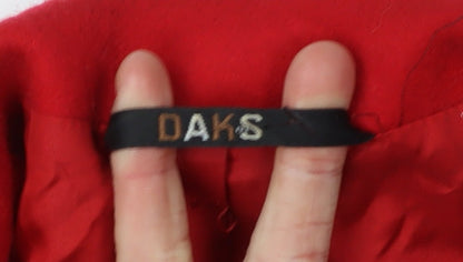 DAKS Women's Red Wool Pea Coat Size 12