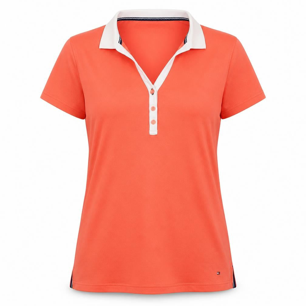 Tommy Hilfiger Women's Orange XL Polo Shirt, Casual Wear