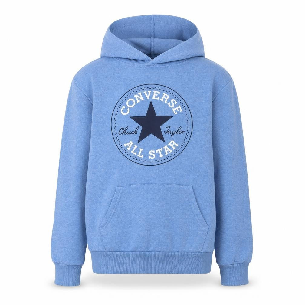 Converse Boys Blue Pullover Hoodie L - Logo Graphic Print