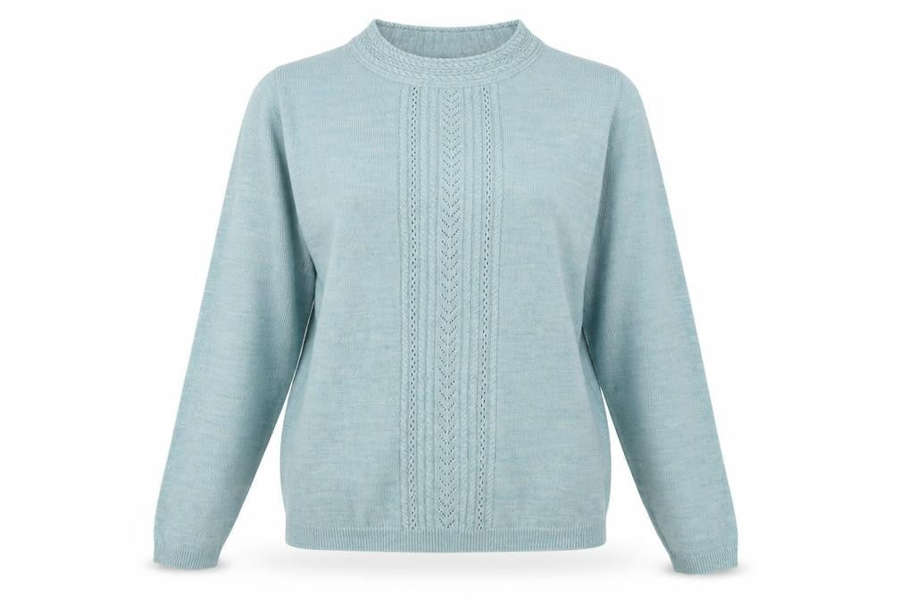 Honor Millburn Women's Blue Cable-Knit Pullover Jumper