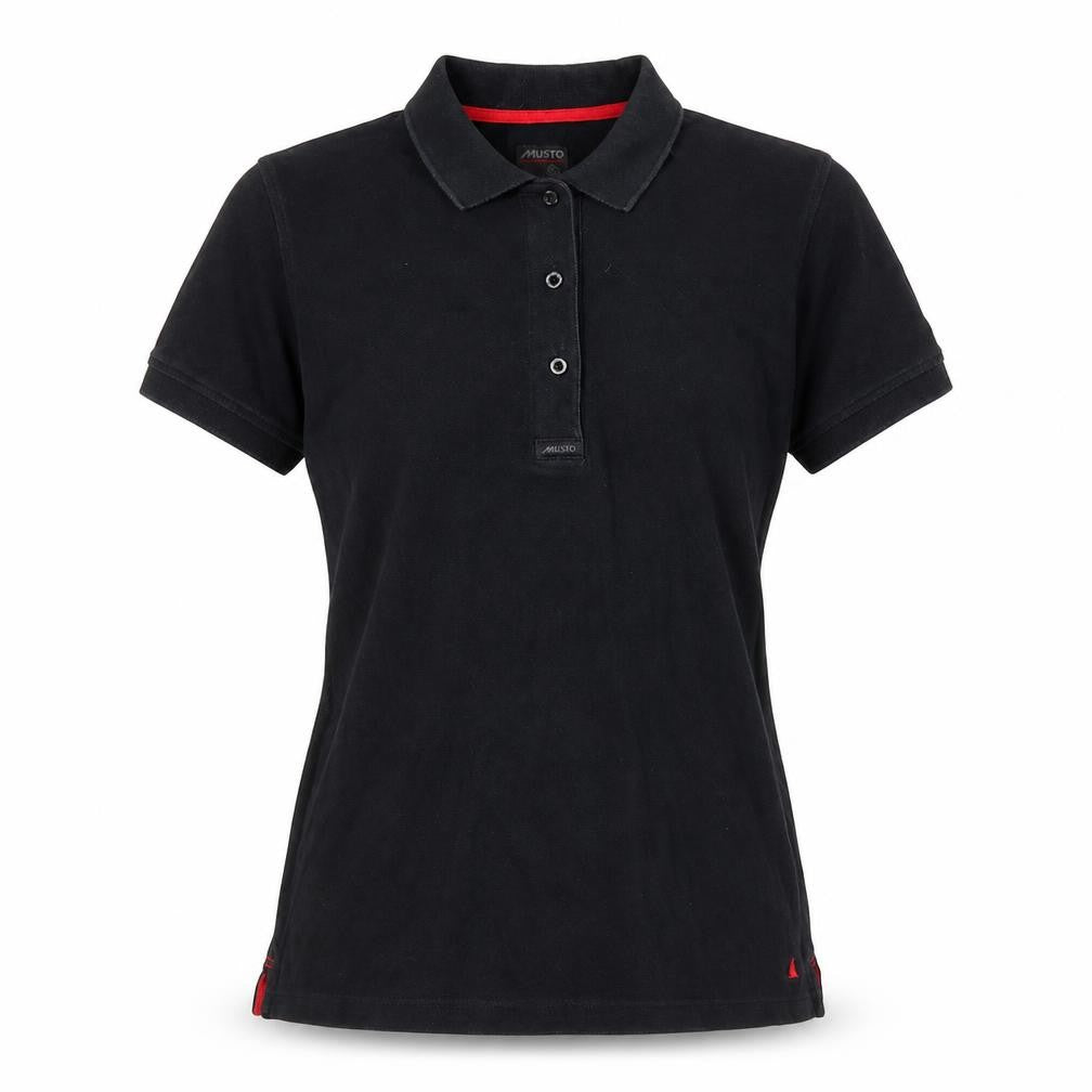 Musto Women's Black Polo Shirt Size 12 Cotton Casual