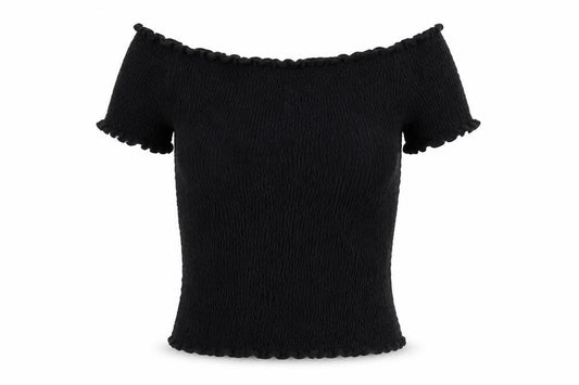 Marks and Spencer Women's Black Off-Shoulder T-Shirt Size 6