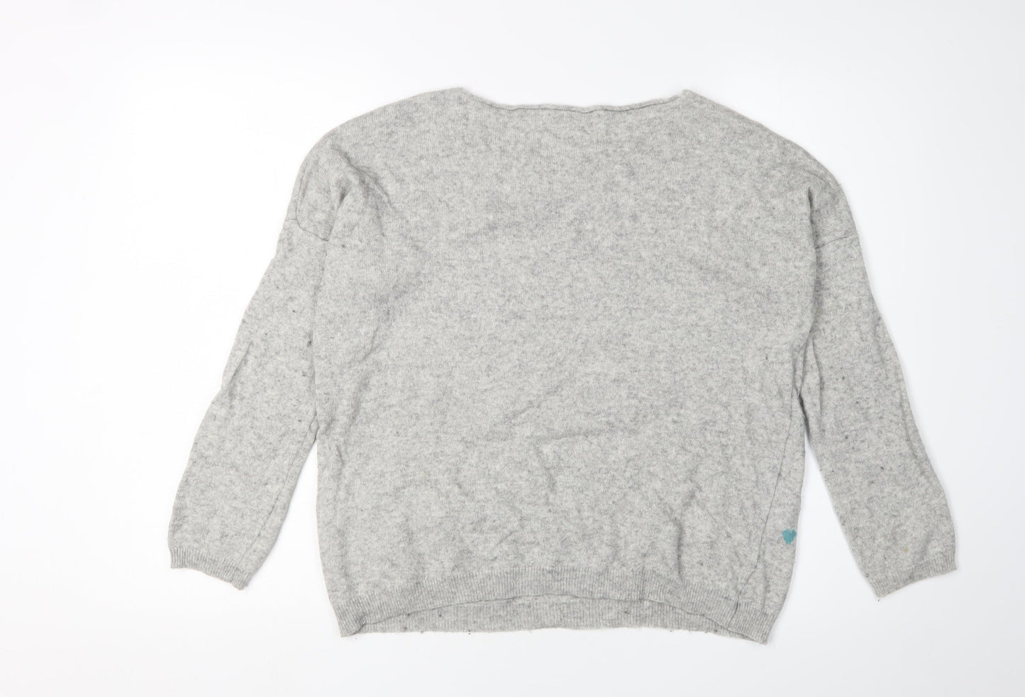 Benedetar Women’s Grey Heart Pullover Size M