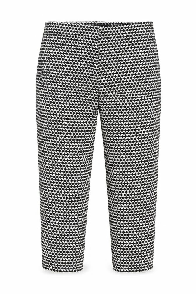 H&M Women's Black Geometric Cropped Trousers Size 12