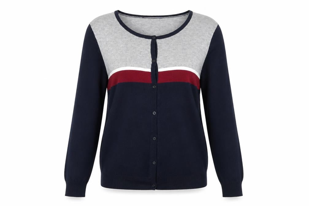 Essentiel Women's Multicoloured M Cardigan Round Neck Knit