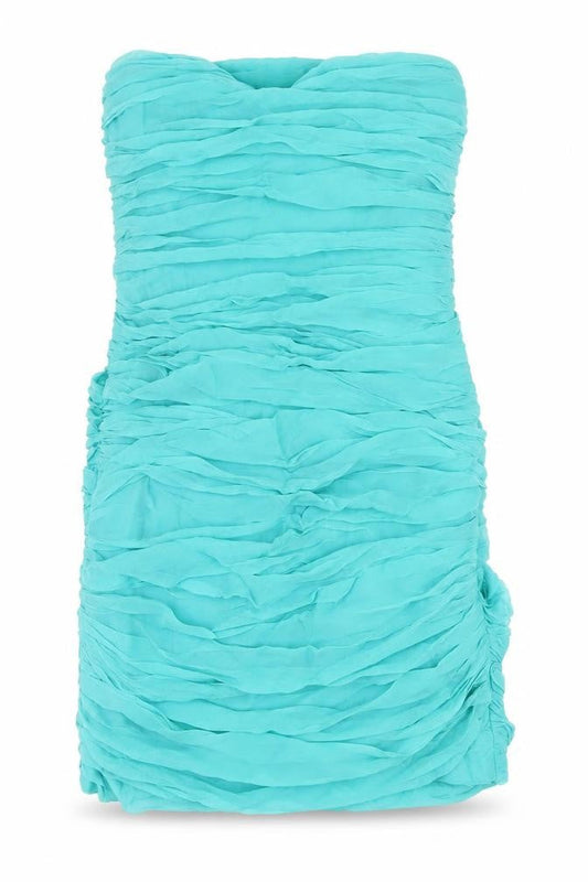Marley Women's Blue Silk Bodycon Midi Dress S