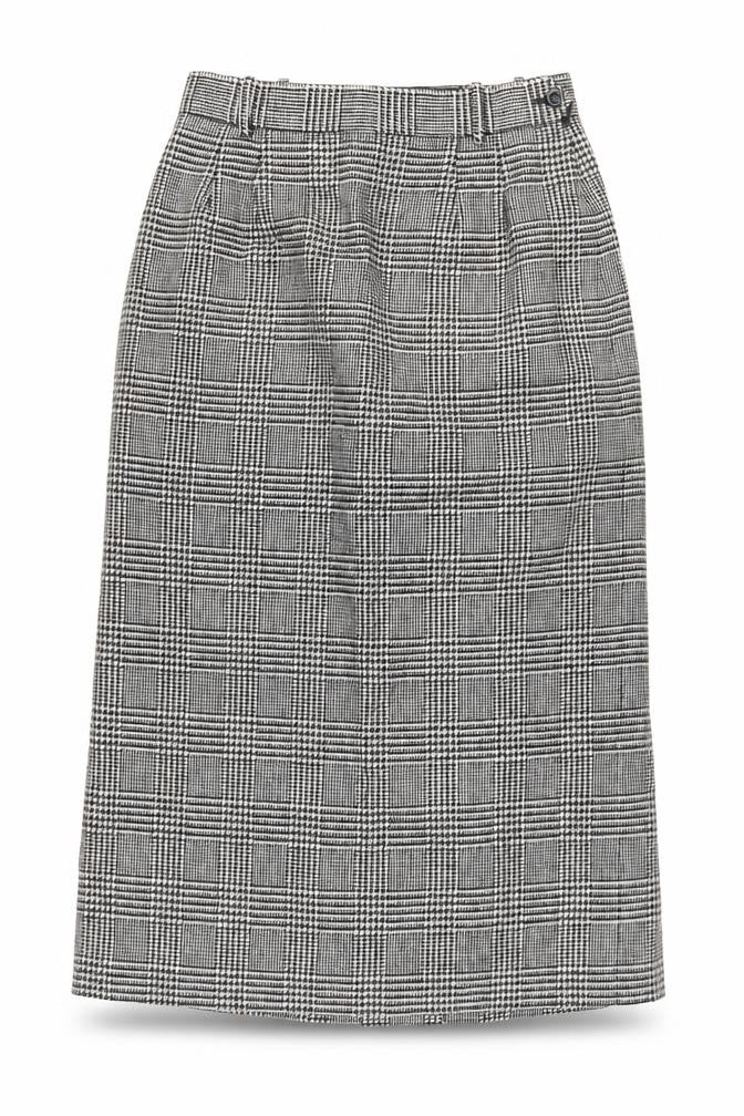 Gor-Ray Women's Black Check Wool Pencil Skirt Size 12