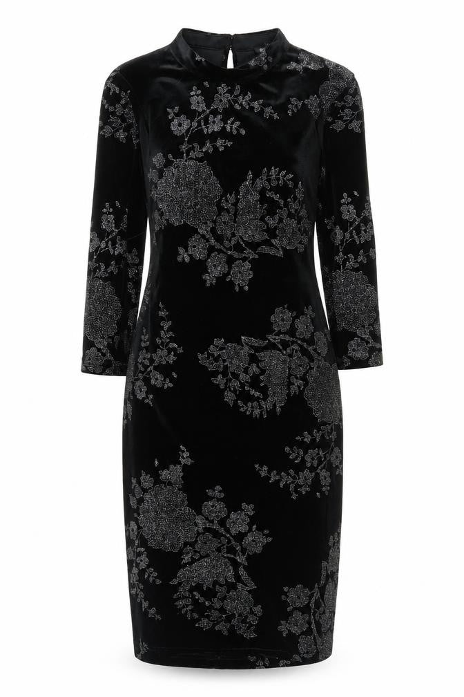 River Island Women’s Black Velvet Sheath Dress Size 8