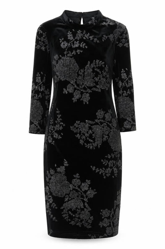 River Island Women’s Black Velvet Sheath Dress Size 8